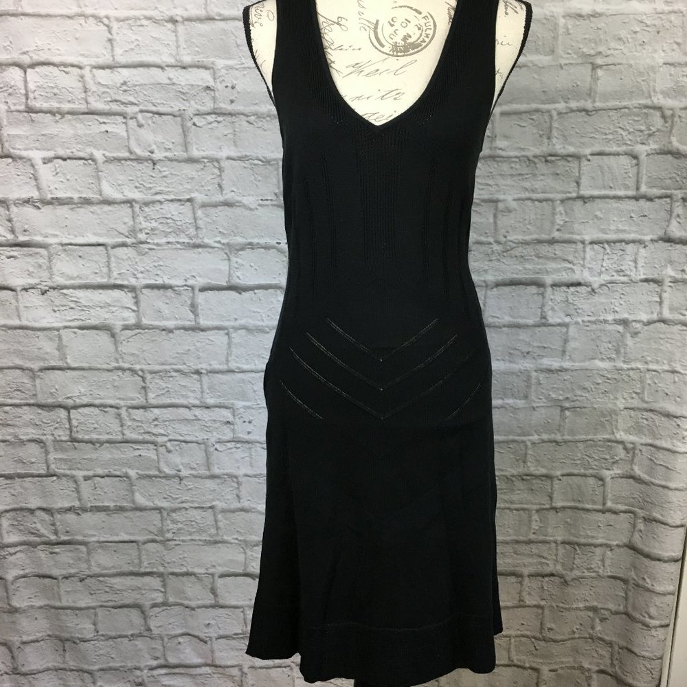 Moda International Black Cotton Blend Knit Dress